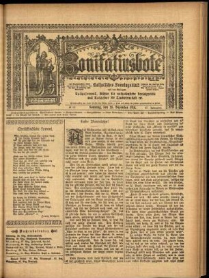 Erste Ausgabe vom Sonntag, den 25. Dezember 1910.