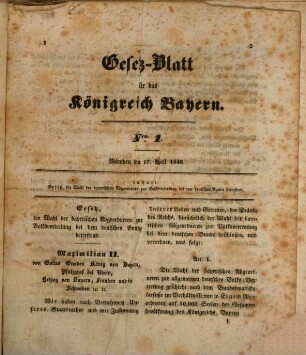 Gesetzblatt für das Königreich Bayern. 1848