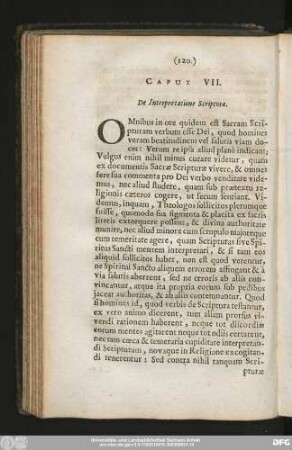 Caput VII. De Interpretatione Scripturae.