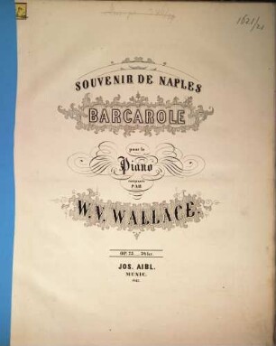 Souvenir de Naples : barcarole pour le piano ; op. 75