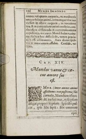 Cap. XIV. Mundus vanus & cæcus amore sui est.