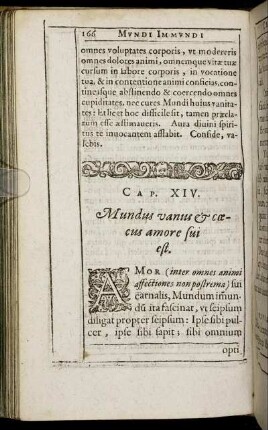 Cap. XIV. Mundus vanus & cæcus amore sui est.