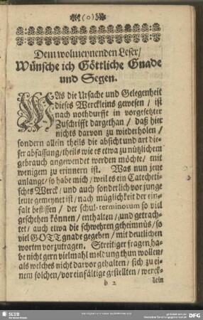 Dem wolmeynenden Leser, Wünsche ich Göttliche Gnade und Segen