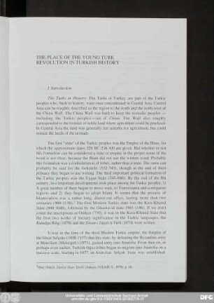The Place Of The Young Turk Revolution In Turkish History