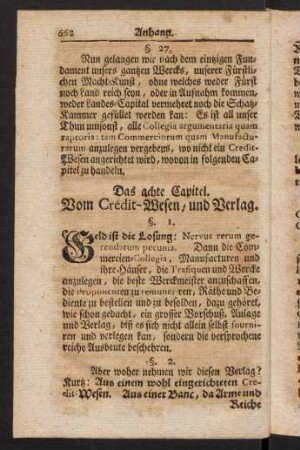 662-686, Das achte Capitel