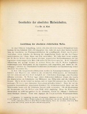 Geschichte der absoluten Maßeinheiten, II = 1894/95