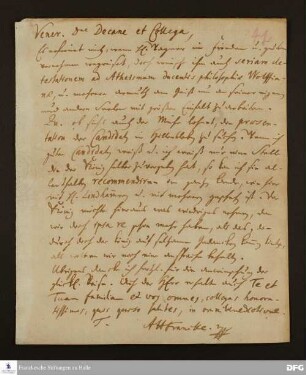 Brief von August Hermann Francke an Joachim Lange.