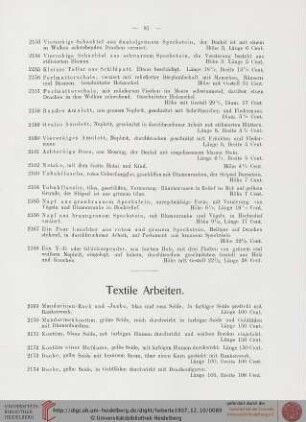 Textile Arbeiten (Nr. 2169-2214)