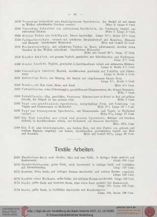 Textile Arbeiten (Nr. 2169-2214)