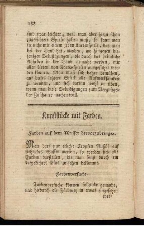 Kunststücke mit Farben.