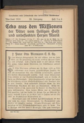 Mai-Juni 1919. Heft 5 u. 6