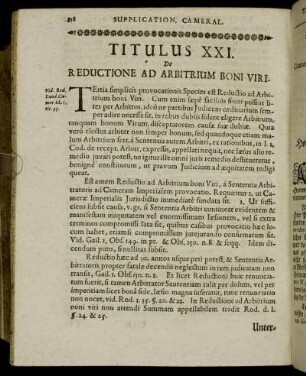 Titulus XXI. De Reductione Ad Arbitrium Boni Viri.