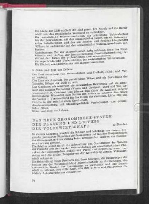 Das neue ökonomische System der Planung und Leitung der Volkswirtschaft