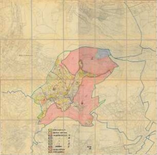 Karte der Gemeinde Bürbach mit Einzeichnungen zu Haubergskomplexen sowie städtischer Eigentumsfläche im Ortsteil Bürbach der Stadt Weidenau