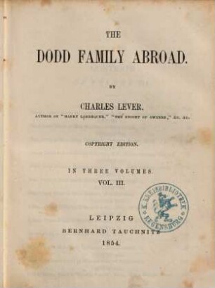 The Dodd family abroad : in three volumes, 3