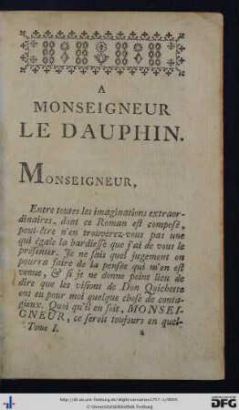A Monseigneur Le Dauphin.