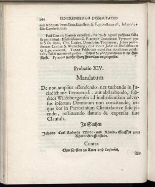 Probatio XIV.