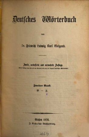 Deutsches Wörterbuch, 2. M - Z