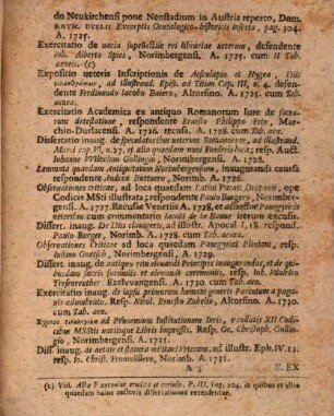 Designatio exercitationum academicarum