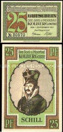Kolberg, Notgeldserie Persönlichkeiten, 25 Pfennig