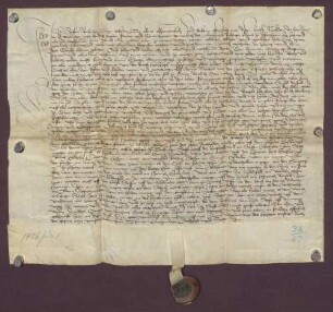 Erblehen-Revers des Stephan Roub zu Dürrn gegen das Predigerinnenkloster zu Pforzheim über Äcker und Weinberge zu Dürrn