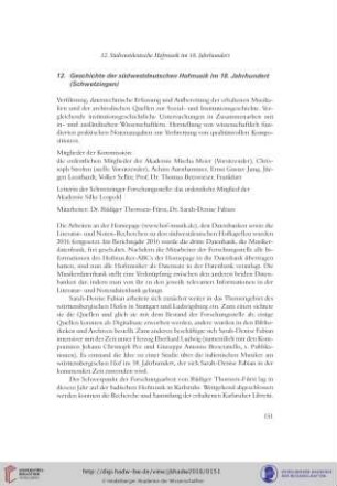 12. Geschichte der südwestdeutschen Hofmusik im 18.Jahrhundert (Schwetzingen)