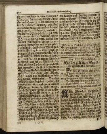 Die XVII. Betrachtung. - Die XVIII. Betrachtung.