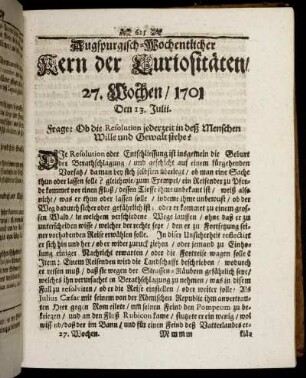 27. Wochen / 1701.