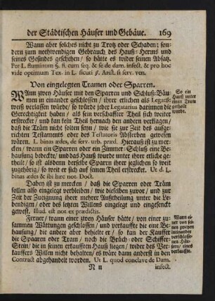 Von eingelegten Tramen oder Sparren