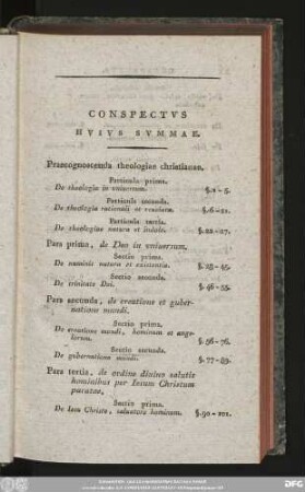 Conspectus Huius Summae.