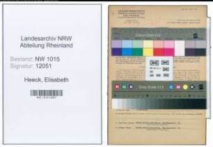 Entnazifizierung Elisabeth Van Heeck , geb. 08.11.1922 (Kaufmaennische Angestellte)