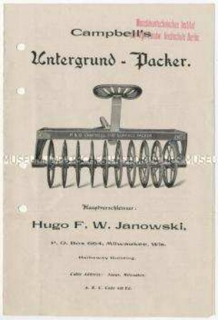 Bodenbearbeitungsgeräte der Firma Janowski in USA