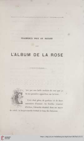 Fragments Pris au Hasard dans L'Album de la Rose