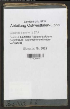 Wege-(Chaussee-)gelderhebung zu Langenholzhausen, Bd. 1