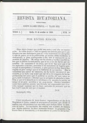 Número 10., Quito, 31 de octubre de 1889.