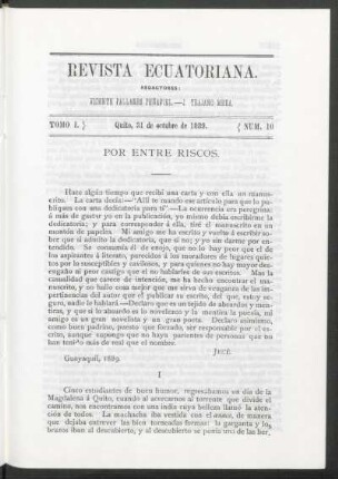 Número 10., Quito, 31 de octubre de 1889.
