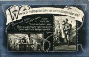 Patriotische Postkarte zum Ersten Weltkrieg, mit Vers