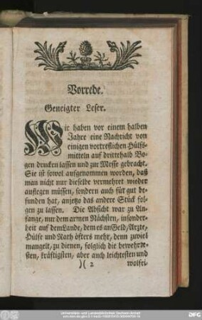 Vorrede. Geneigter Leser.