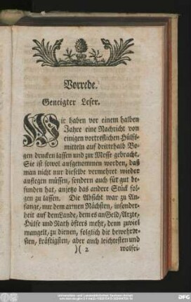 Vorrede. Geneigter Leser.