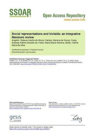 Social representations and hiv/aids: an integrative literature review