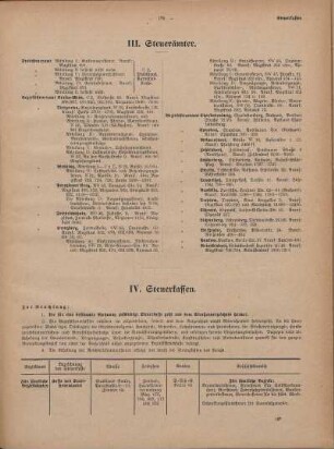 IV. Steuerkassen