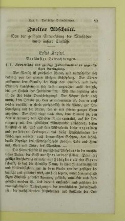 Zweiter Abschnitt. Von der geistigen Entwickelung der Menschheit durch äußere Einflüsse