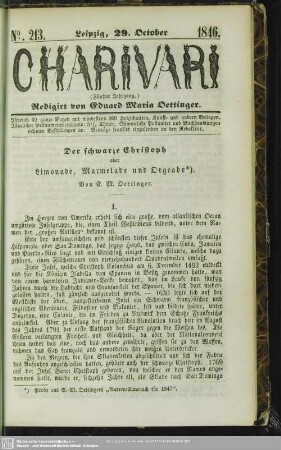 Der schwarze Christoph oder Limonade und Marmelade und Orgeade