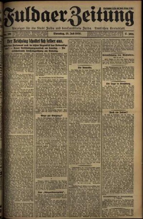 Ausgabe vom Dienstag, den 15. Juli 1930.