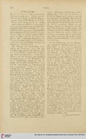 Literatur / Nekrologe / Personalien / Sammlungen / Institute / Ausstellungen / Forschungen / Ausgrabungen / Funde / Öffentliche Kunstpflege / Vereine / Stiftungen / Verschiedenes