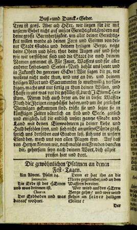 Die gewöhnlichen Psalmen an denen Fest-Tagen.