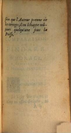 Comparaison de Pindare et d'Horace