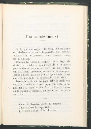 Uno no sabe ande vá