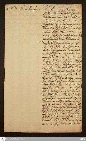 Brief von August Hermann Francke an Friedrich Wilhelm I., König in Preußen.