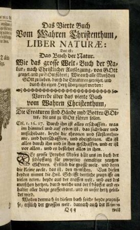 977-980, Das Vierte Buch Vom Wahren Christenthum, Liber Naturae